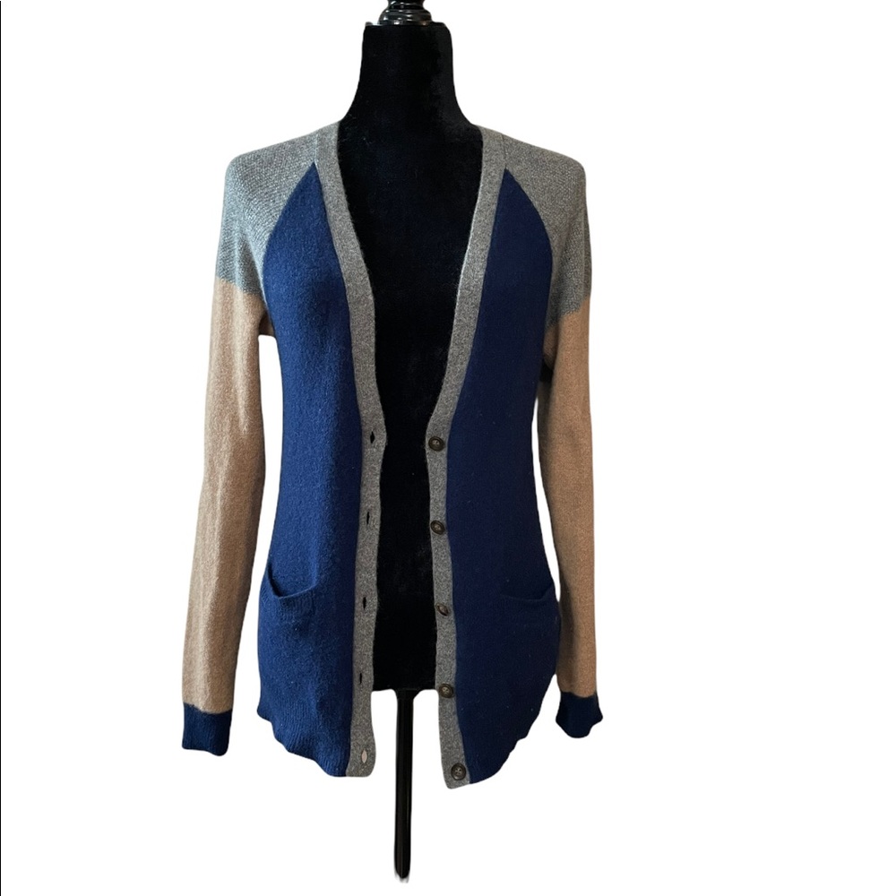 Madewell Color Blocked 100% Merino Wool Cardigan Sweater Size S/XS